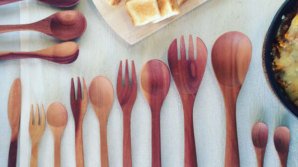 木のスプーン・木製食器 籐芸